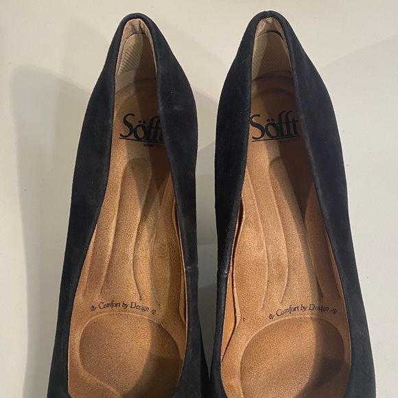 Softt Medina Black Suede Pumps Size 9.5 - Picture 5 of 10